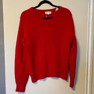 Vintage! 100% wool Vibrant Red V-Neck Sweater